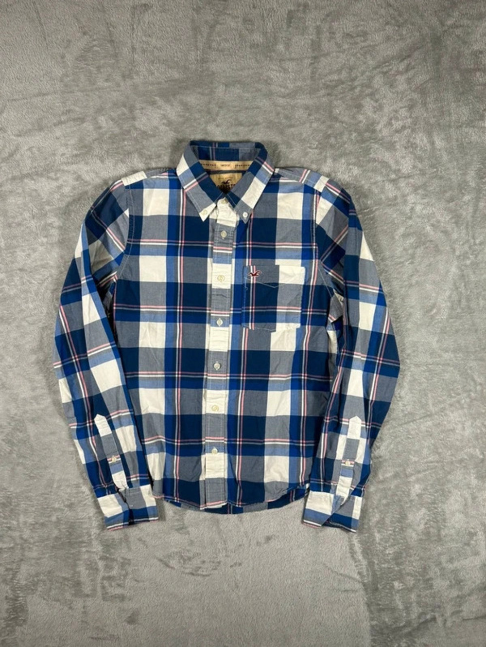 vintage hollister plaid button up size L